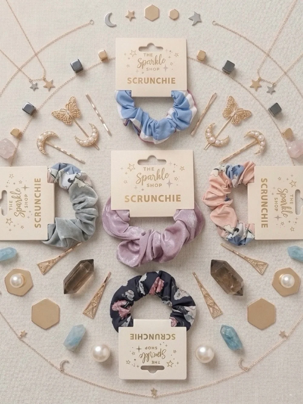 🌸 The Sparkle Shop Scrunchie Satin or Floral Hair Tie | OS Girl ✨🎀